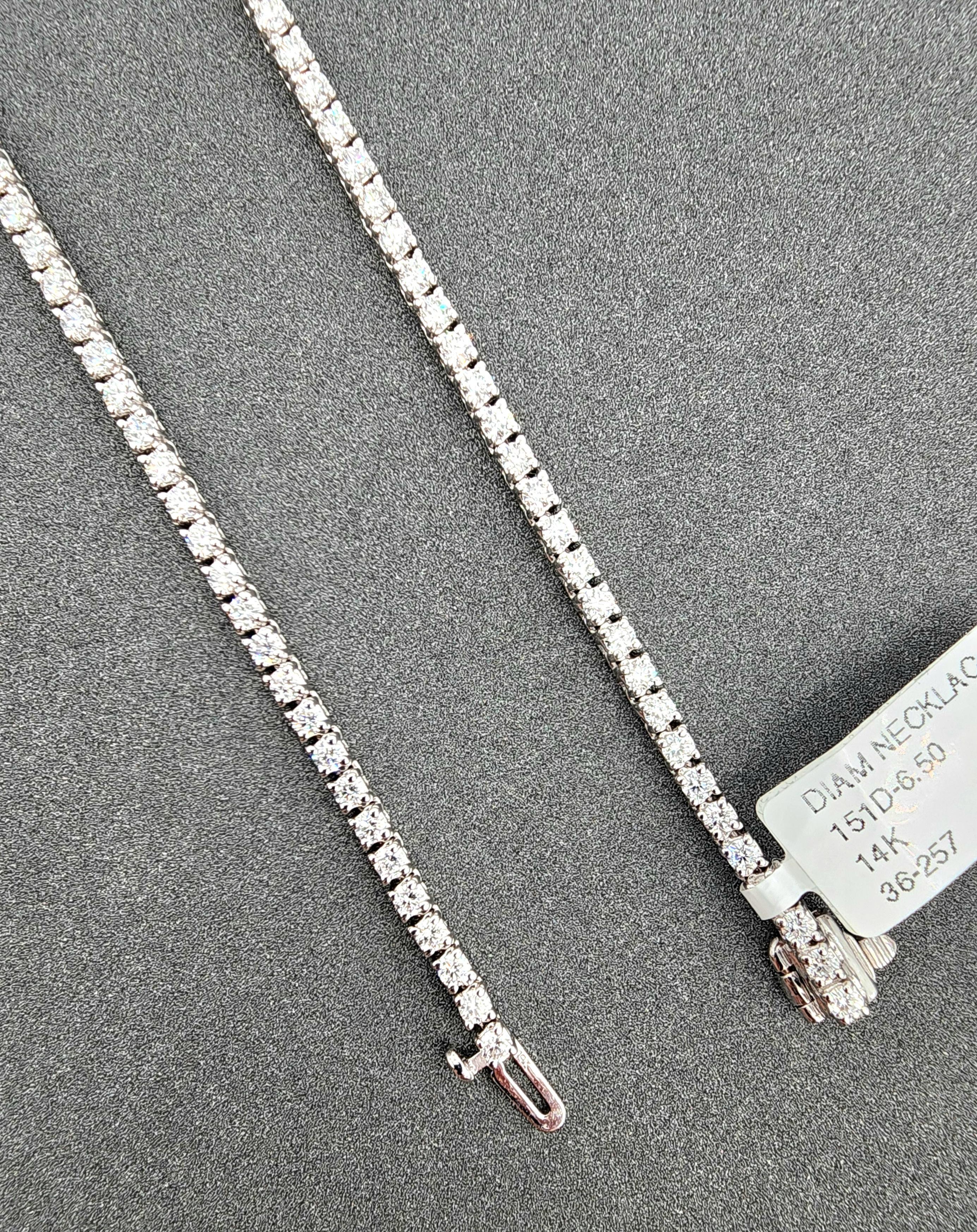 Collar de tenis con diamantes de 6.50 quilates en Nuevo estado para la venta en Chicago, IL