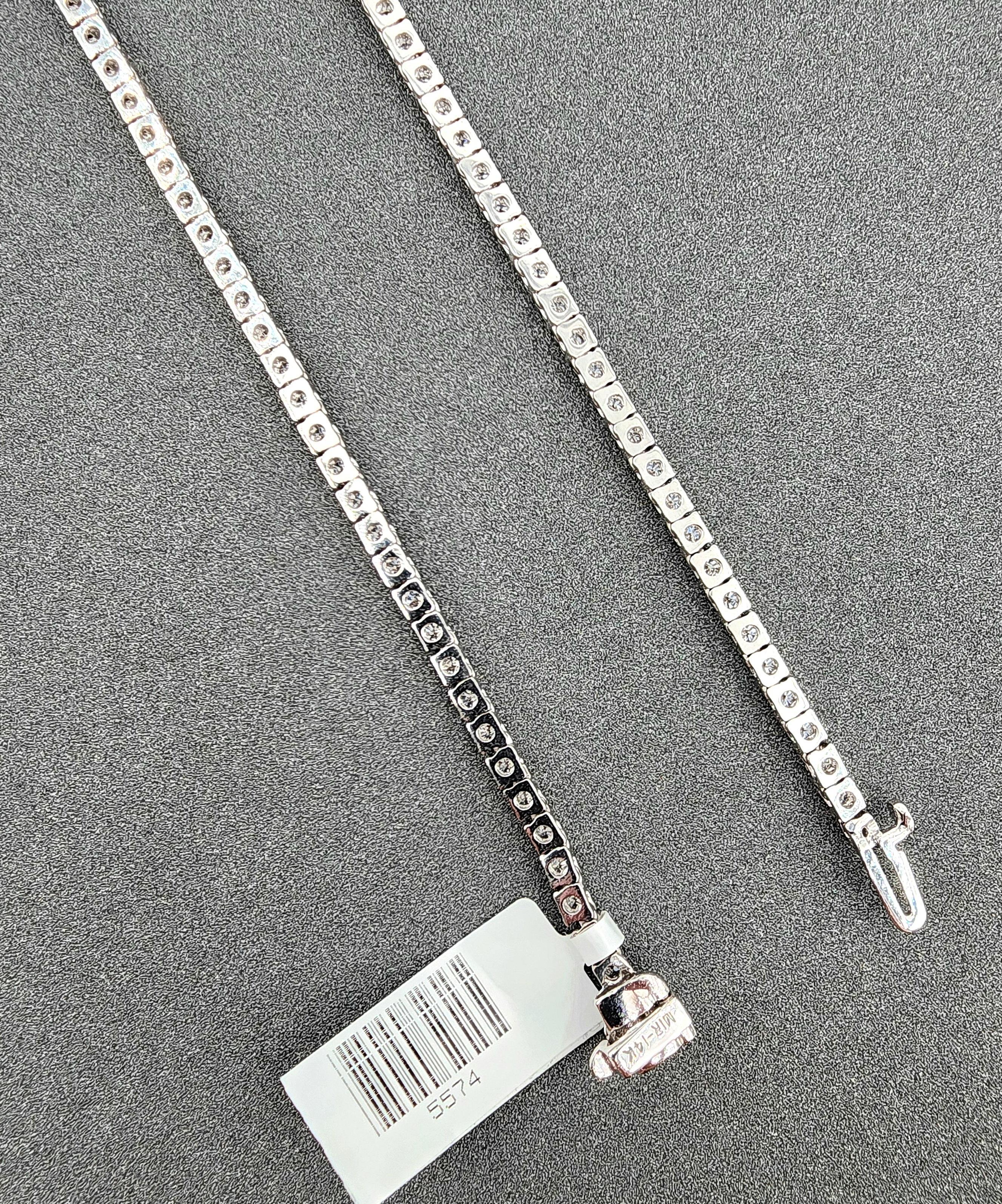 Femenino o masculino Collar de tenis con diamantes de 6.50 quilates en venta