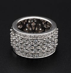 6.50 Ct F IF/VVS Night and Day Spin Rotating Diamond Eternity Ring