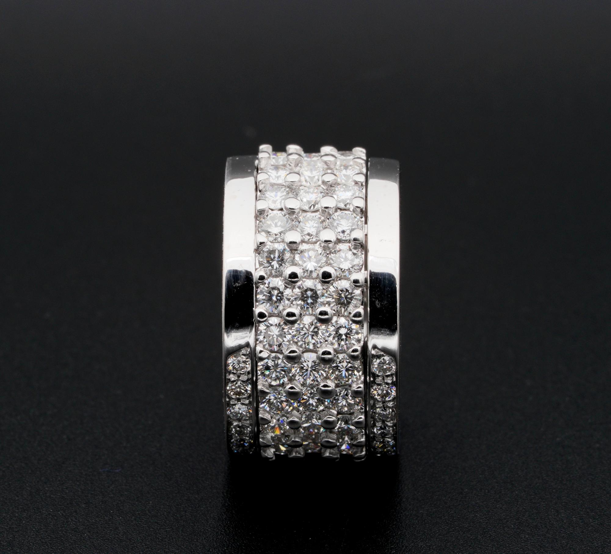 6.50 Ct F IF/VVS Night and Day Spin Rotating Diamond Eternity Ring For Sale 1