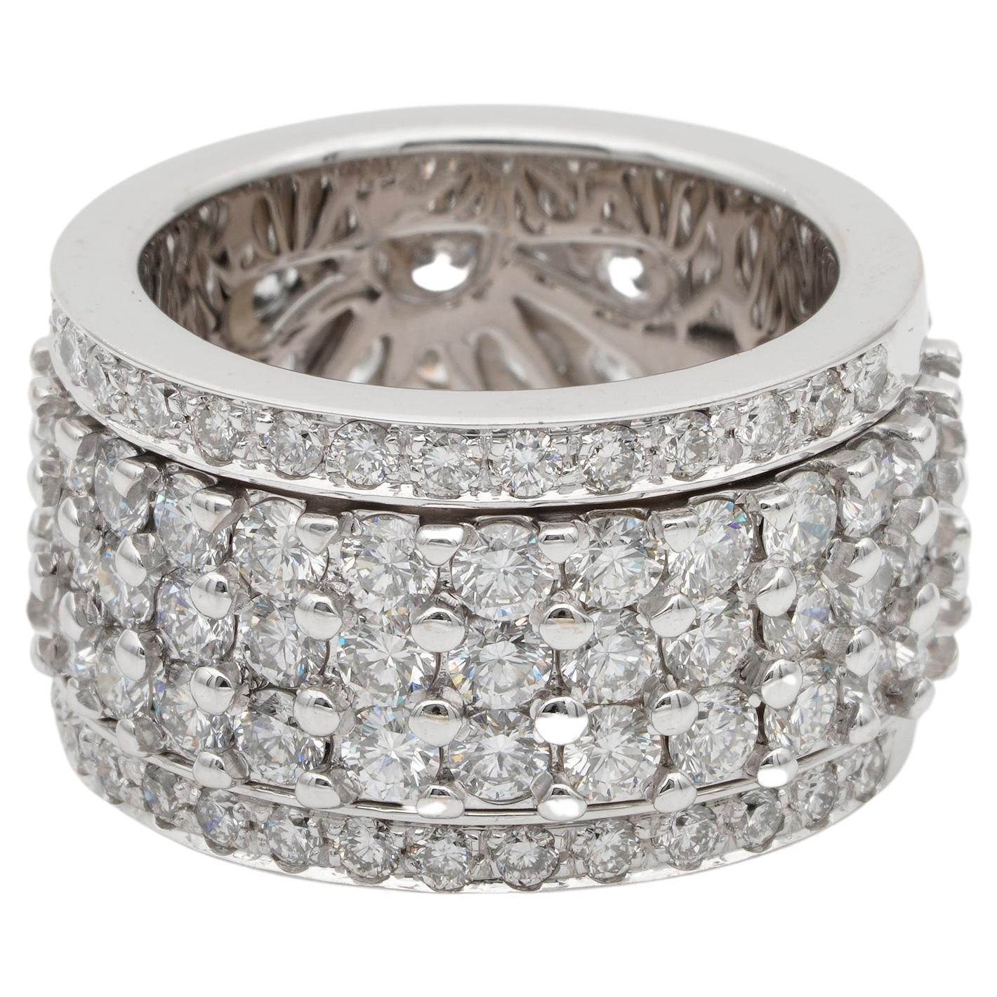 6.50 Ct F IF/VVS Night and Day Spin Rotating Diamond Eternity Ring For Sale