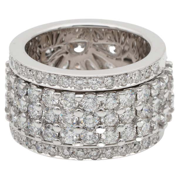 6.50 Ct F IF/VVS Night and Day Spin Rotating Diamond Eternity Ring For ...