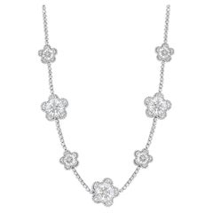 6,50 Ct. Collar de Diamantes Flor Sección Multiforma