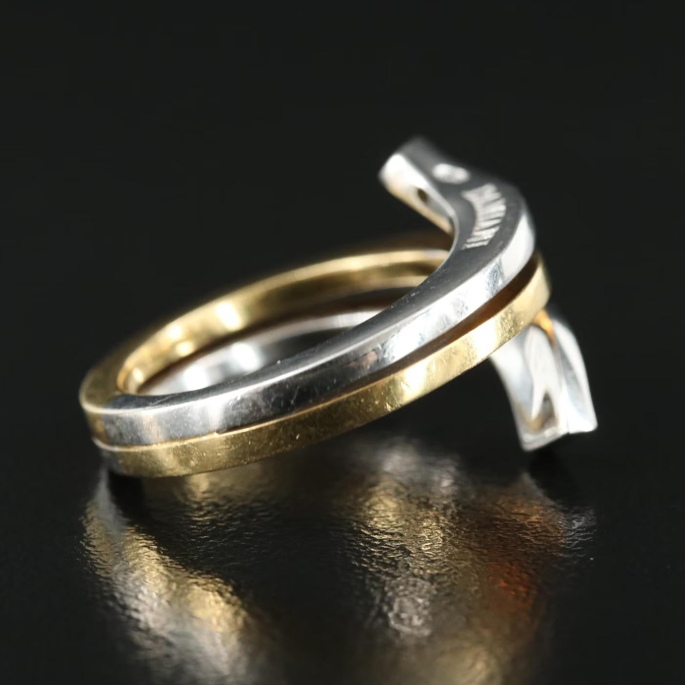 Italienischer Damiani Bypass-Ring aus 18 Karat Gold mit Diamanten, $6500 (Rundschliff)