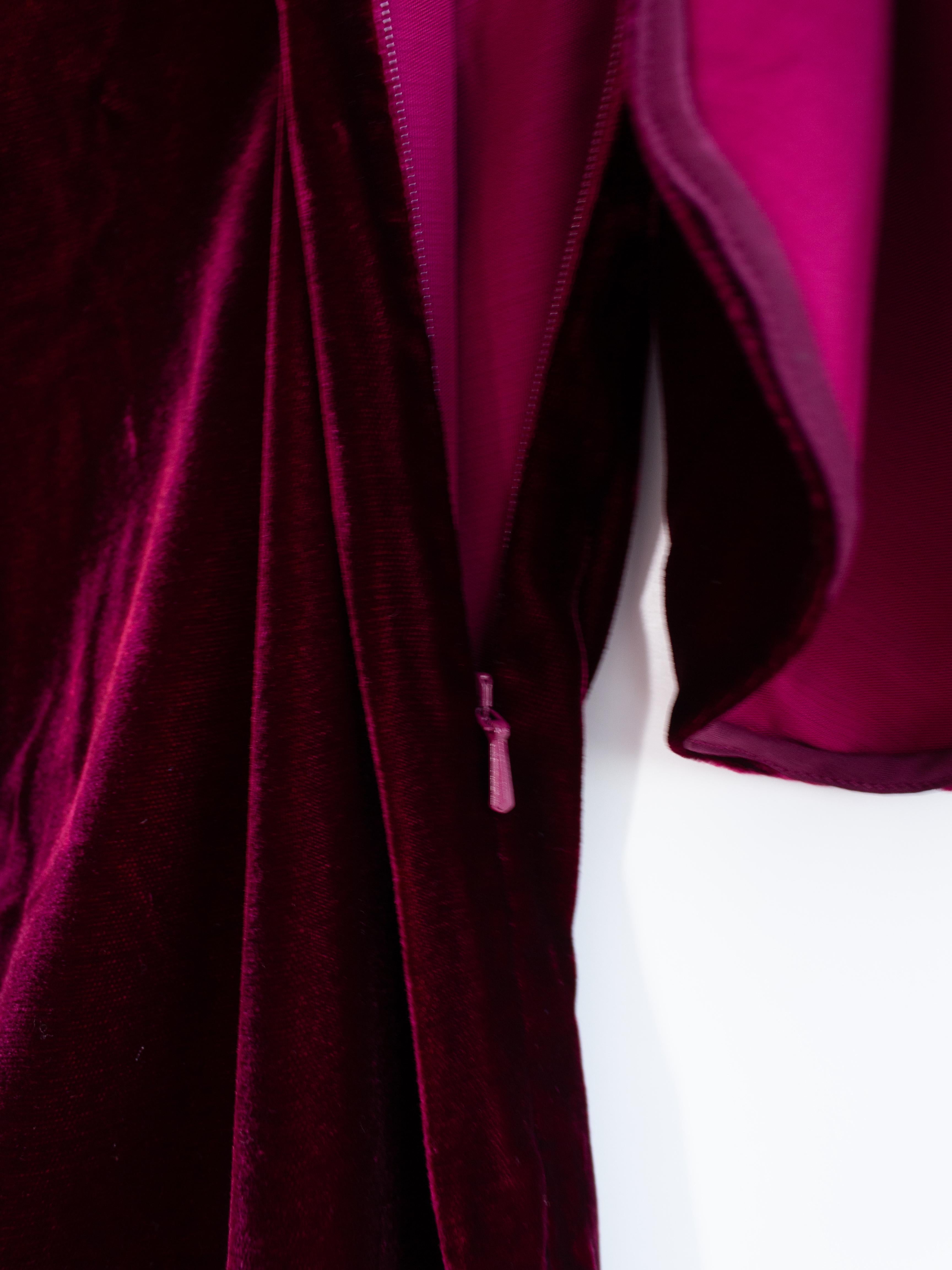 $6500 Ralph&Russo Red Carpet Lady Gaga Wine Red Burgundy Belted Velvet Ava Gown 14