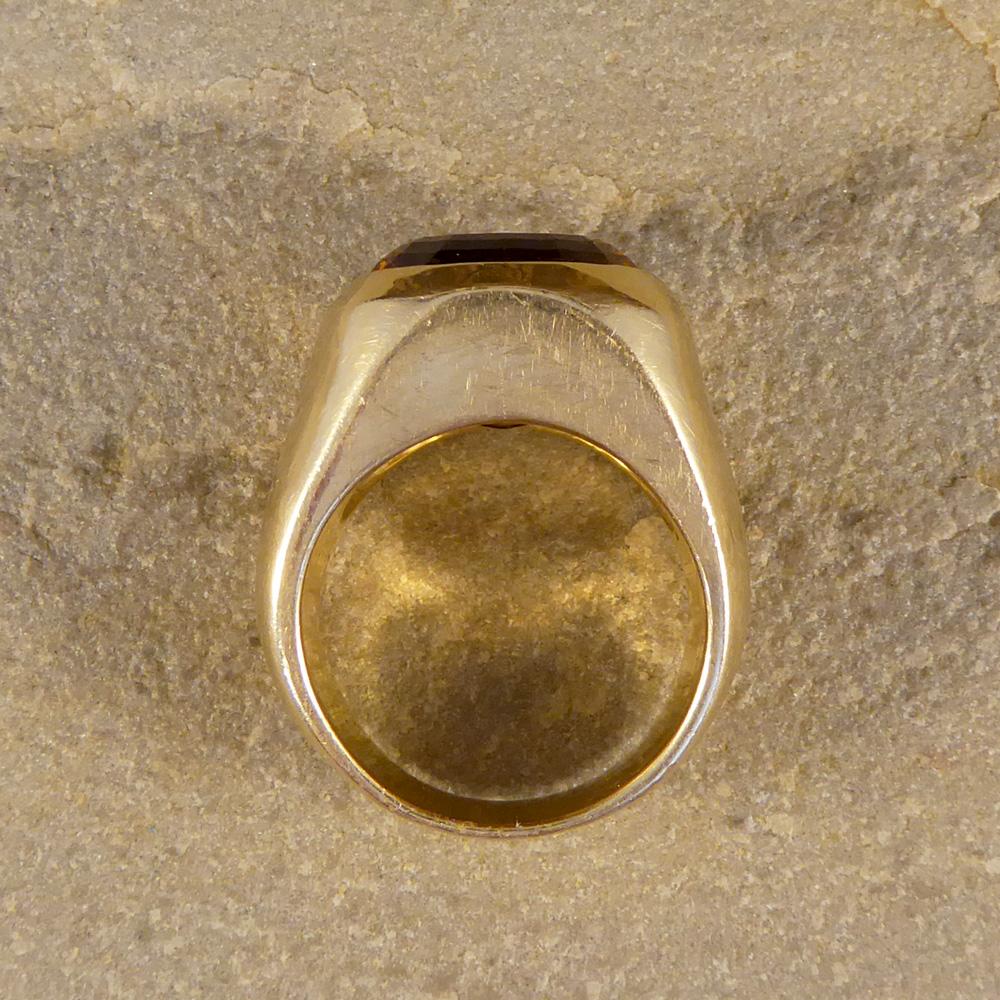 6.50ct Citrene Gypsy Set 14 Karat Gold Vintage Ring 2