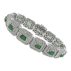 Esmeralda colombiana de 6,50 ct Pulsera de diamantes de 4,00 ct