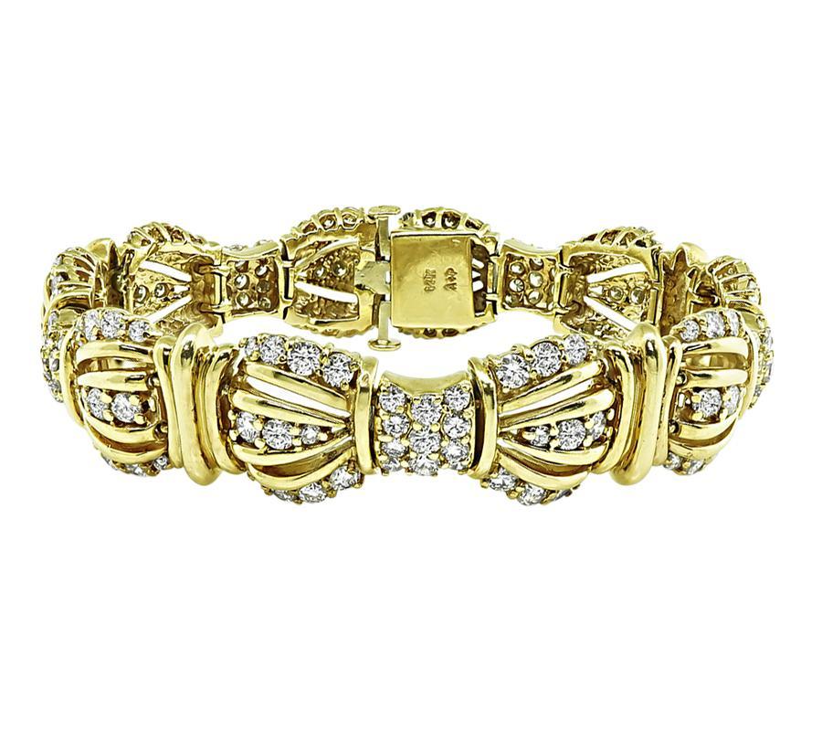 Round Cut 6.50ct Diamond Gold Bracelet For Sale
