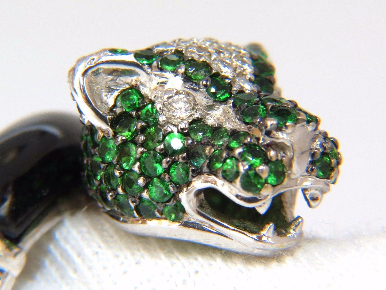 6.50ct natural green tsavorites onyx diamond ring 18kt wild panther couger 4