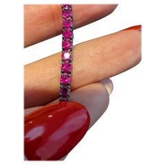 6.50ct Bracelet de tennis en or noir 18kt avec rubis naturel rose 18cm x 2.8mm MXHM 6.50ct Bracelet de tennis en or noir 18kt avec rubis naturel rose 18cm x 2.8mm MXHM