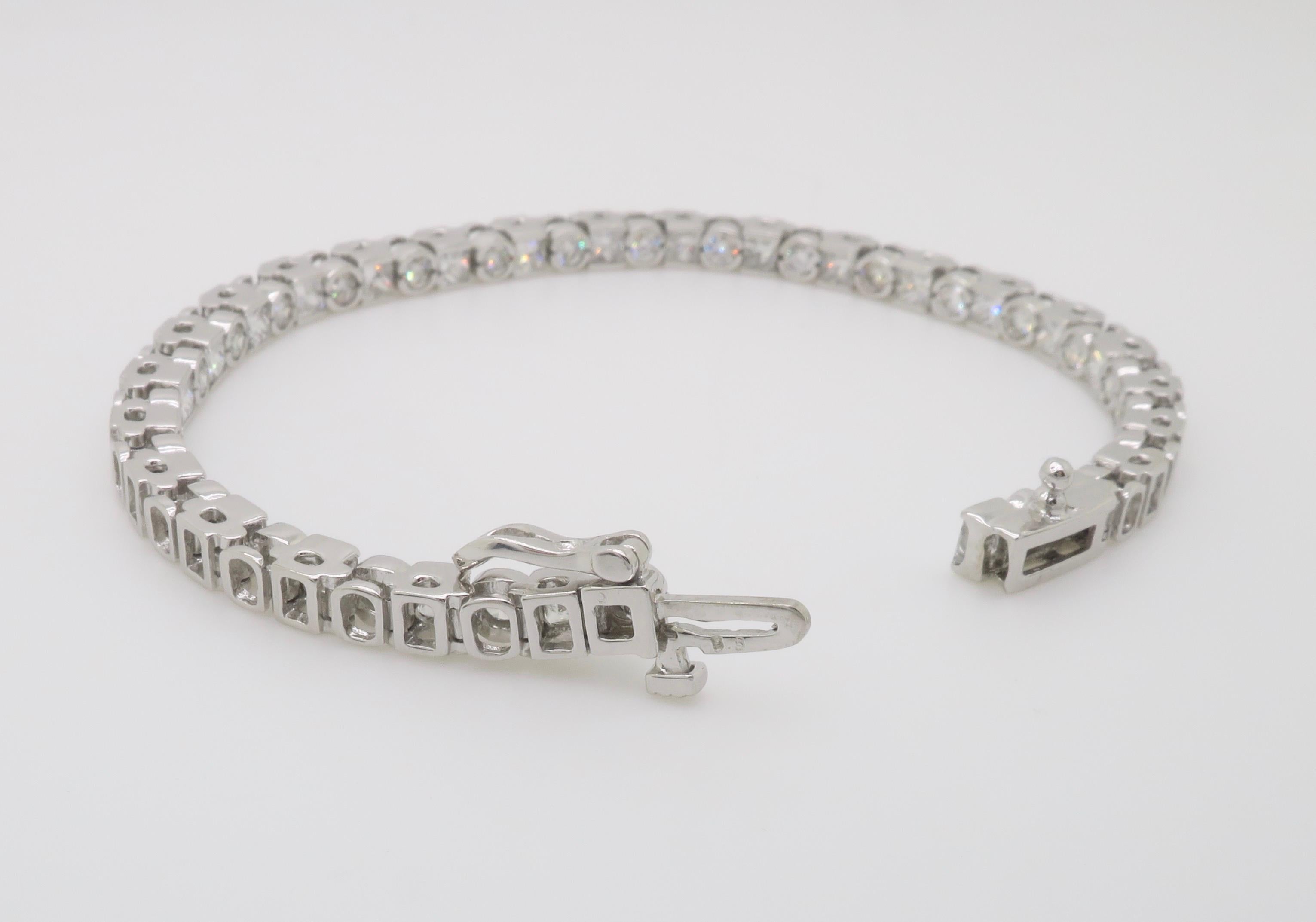 6.50CTW Diamond Bracelet made with Princess & Round Brilliant cut Diamonds 5