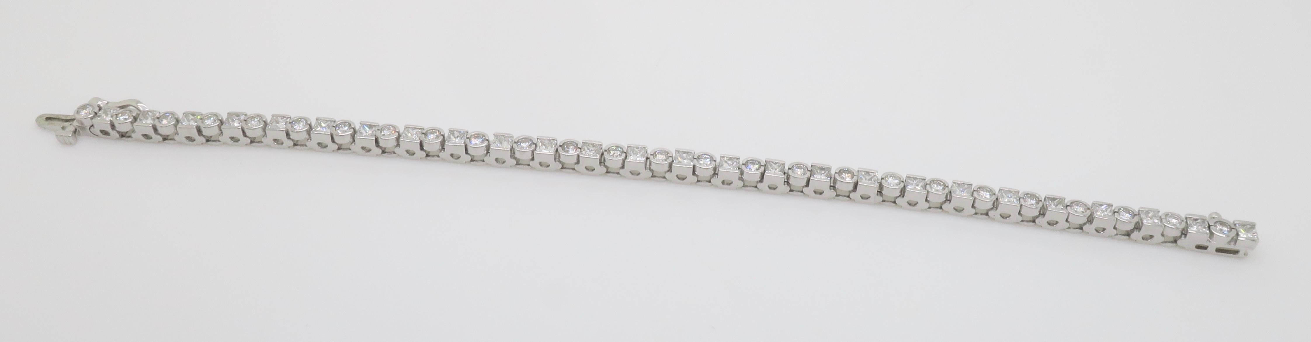 6.50CTW Diamond Bracelet made with Princess & Round Brilliant cut Diamonds 7