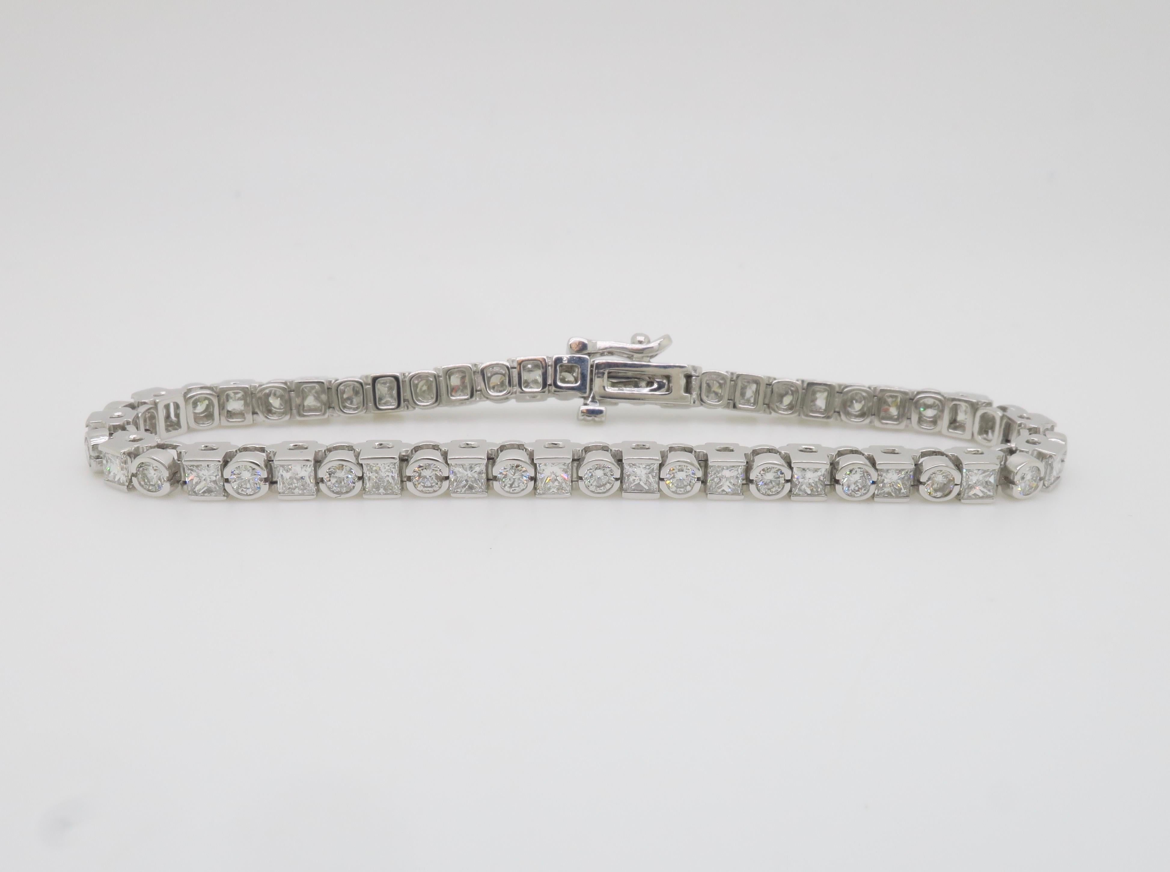 6.50CTW Diamond Bracelet made with Princess & Round Brilliant cut Diamonds 2