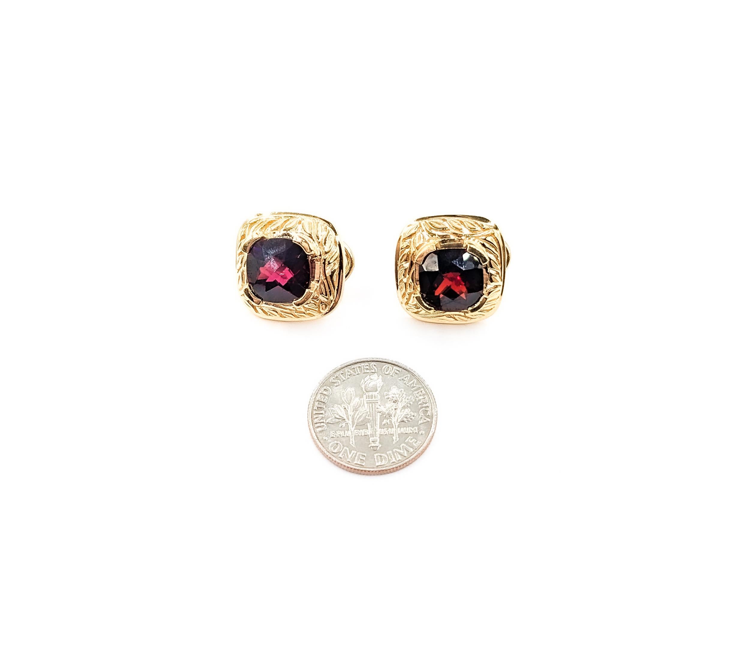 6.50ctw Garnets Stud Earrings In Yellow Gold

These beautiful gemstone fashion earrings, meticulously crafted in 14kt yellow gold, feature a striking total of 6.50ctw garnets, known for their deep, rich color and vibrant appeal. The earrings are