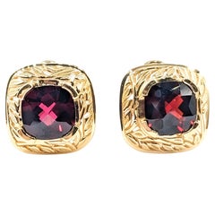 6.50ctw Garnets Stud Earrings In Yellow Gold