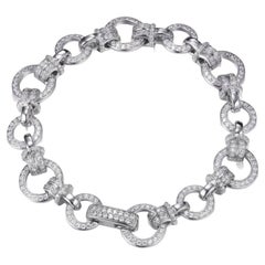 Bracelet à maillons circulaires rétro en argent sterling et zirconia cubique de 6,51 carats