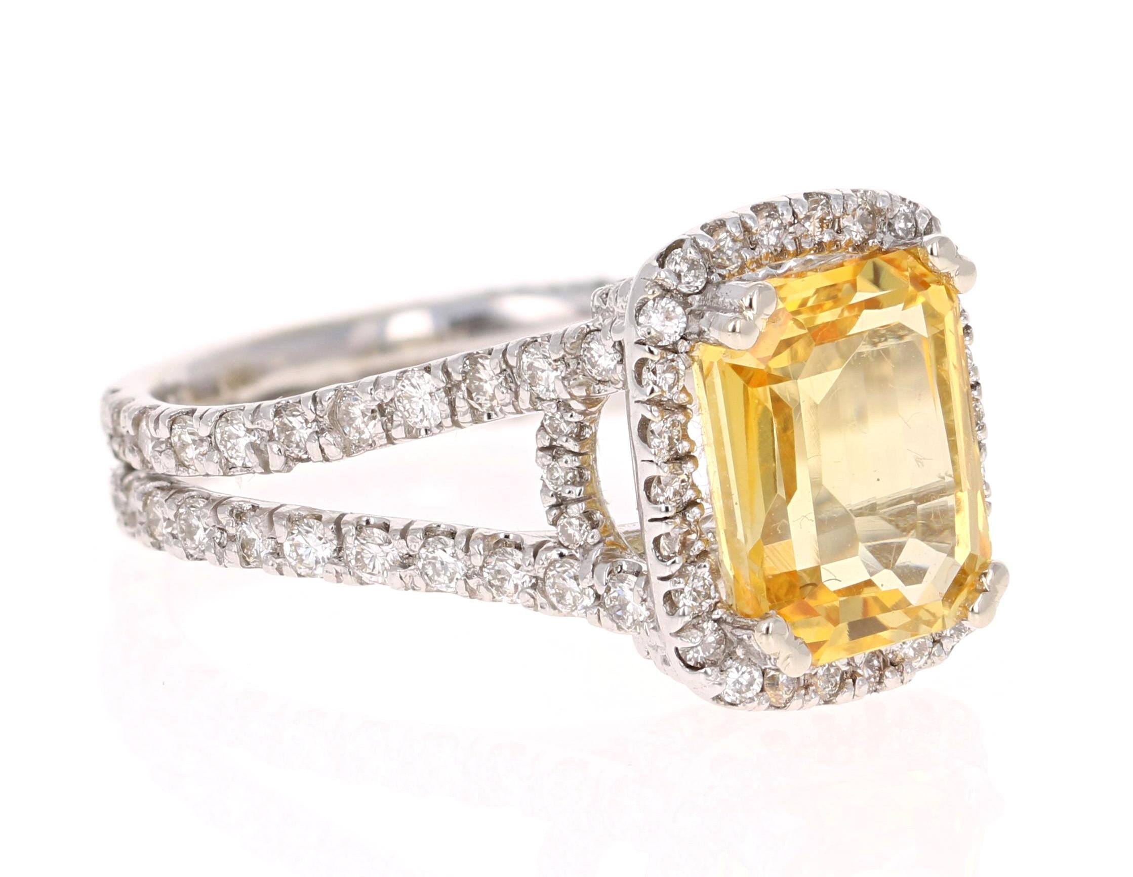 Stunning Yellow Sapphire Non-Heated GIA Certified Ring! 

This ring has a Octagonal Shape, Step Cut Yellow Sapphire that is GIA Certified and weighs 5.28 Carats. 
GIA Certificate number is: 2115570612. The Yellow Sapphire is natural and is a