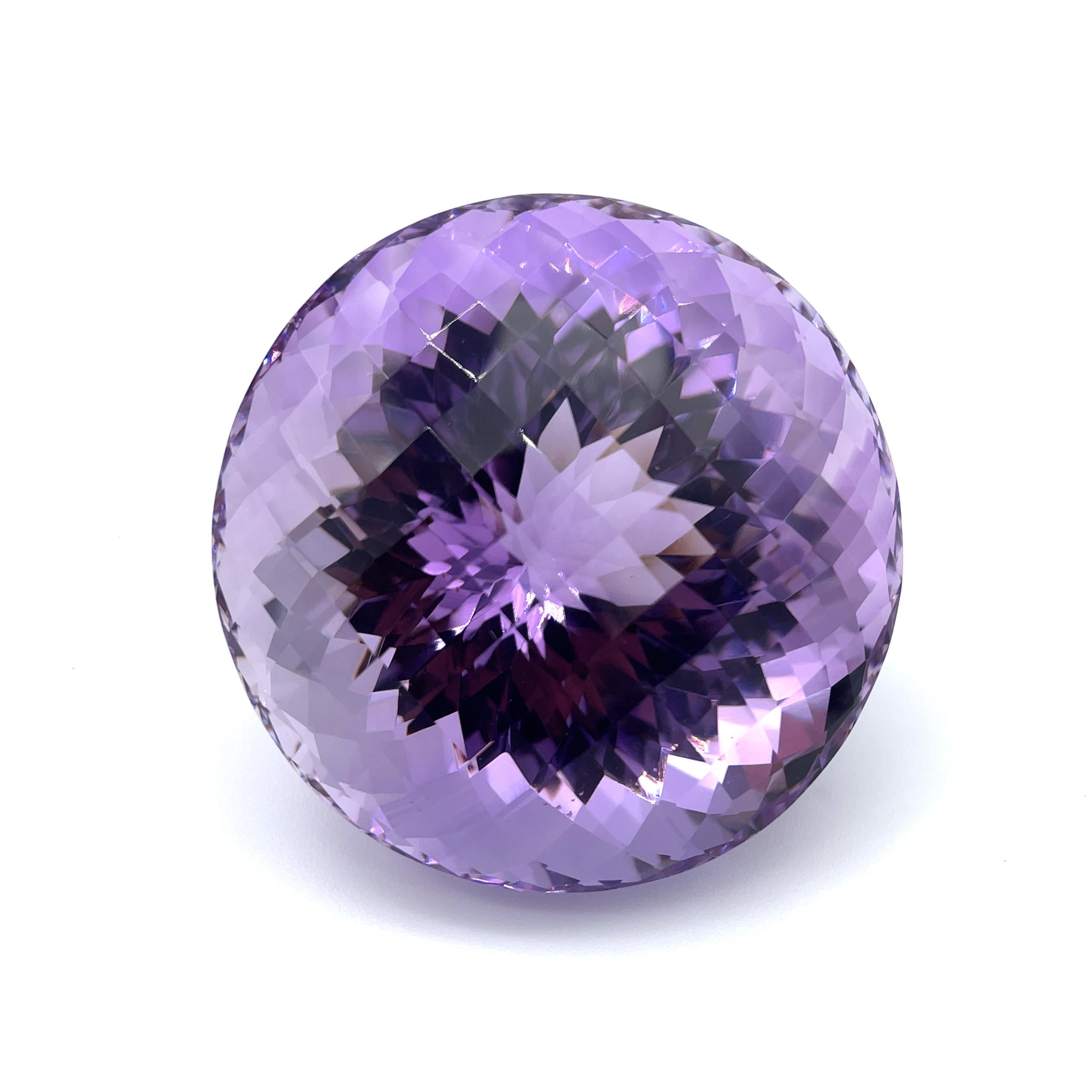 651 Carat Round Faceted Checkerboard Amethyst Collector Gemstone  For Sale 1