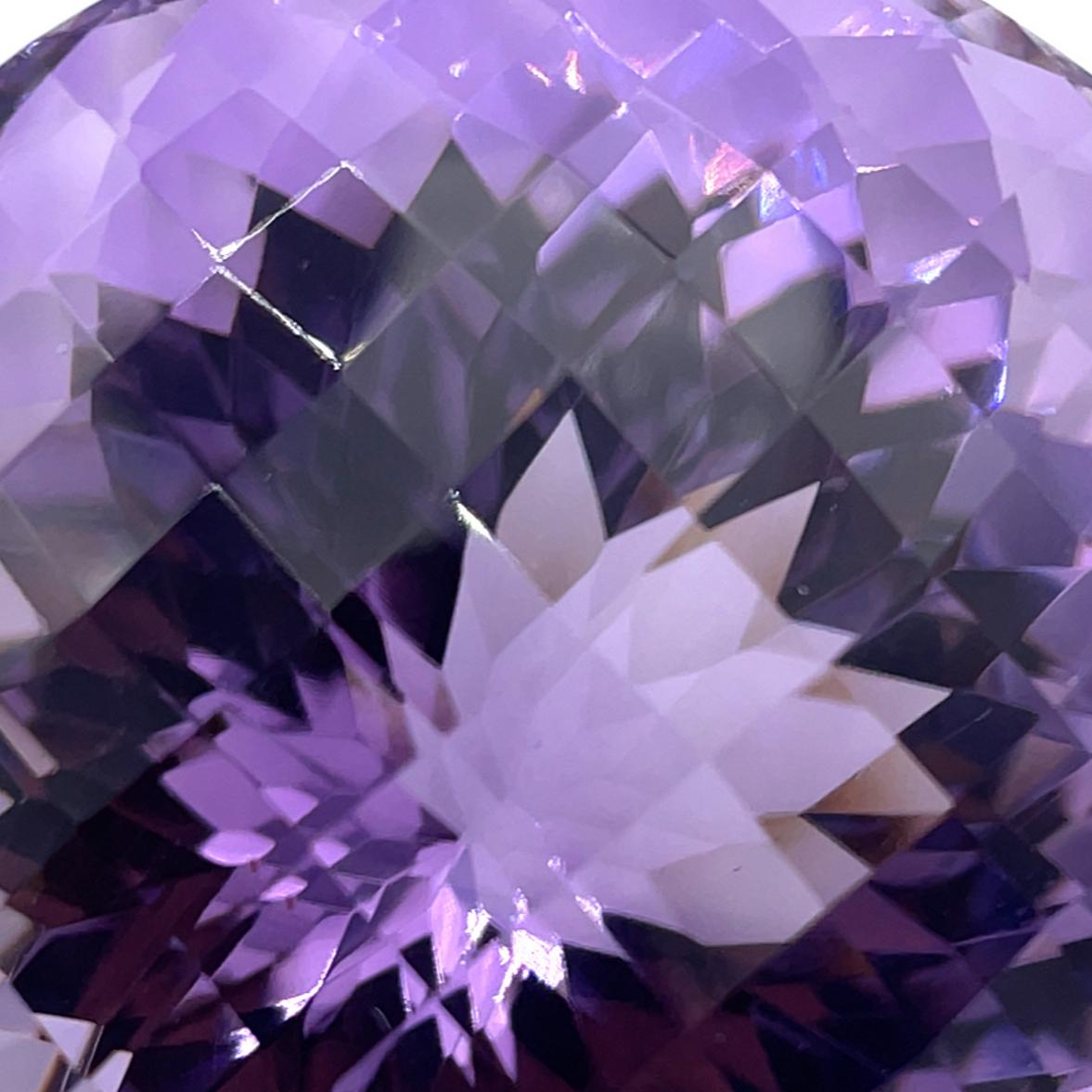 651 Carat Round Faceted Checkerboard Amethyst Collector Gemstone  For Sale 2