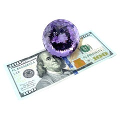 651 Carat Round Faceted Checkerboard Amethyst Collector Gemstone