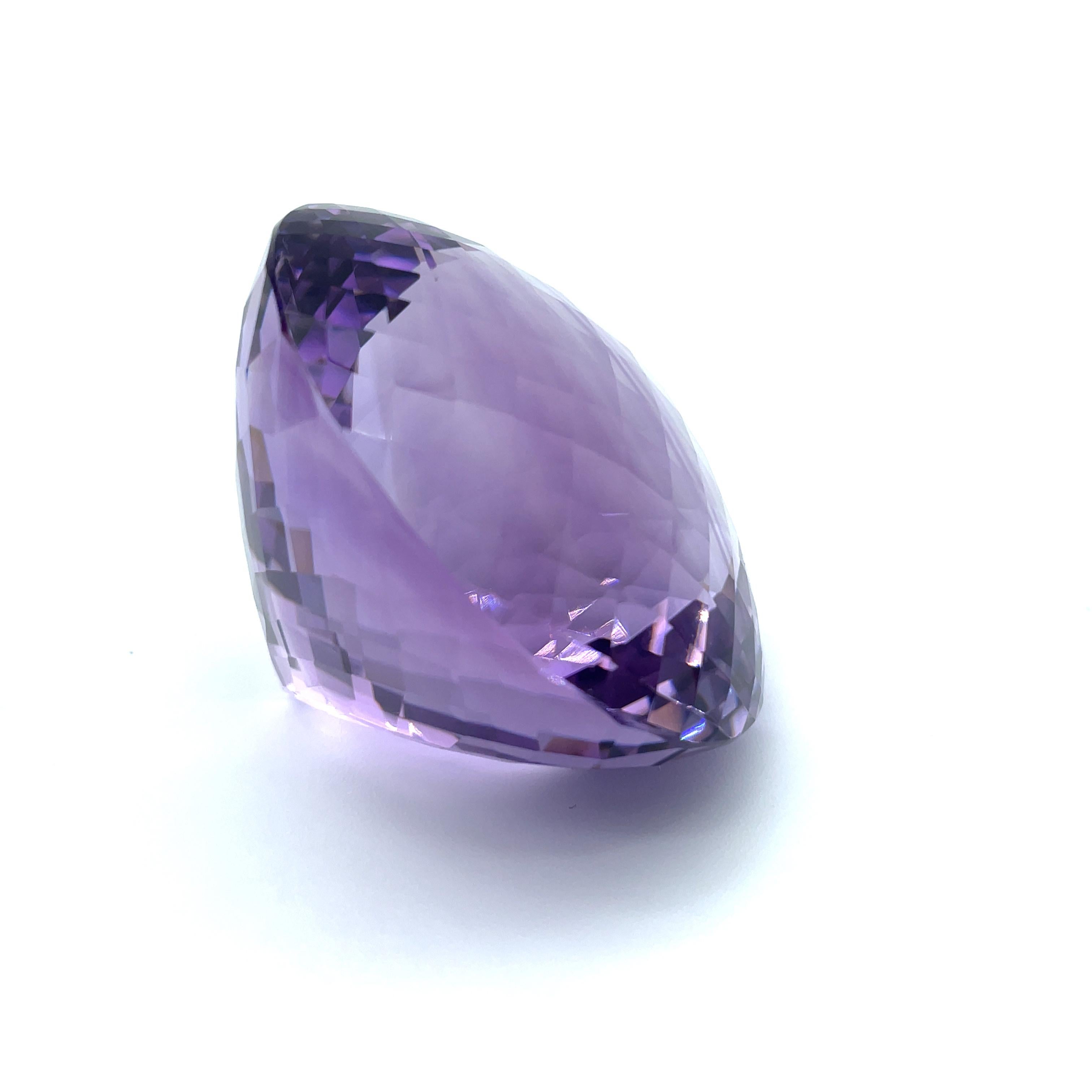 Round Cut 651 Carat Round Faceted Checkerboard Amethyst Collector Gemstone  For Sale