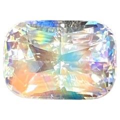6.51 carats Faceted Rainbow Moonstone Cushion Cut Natural Madagascar's Gemstone