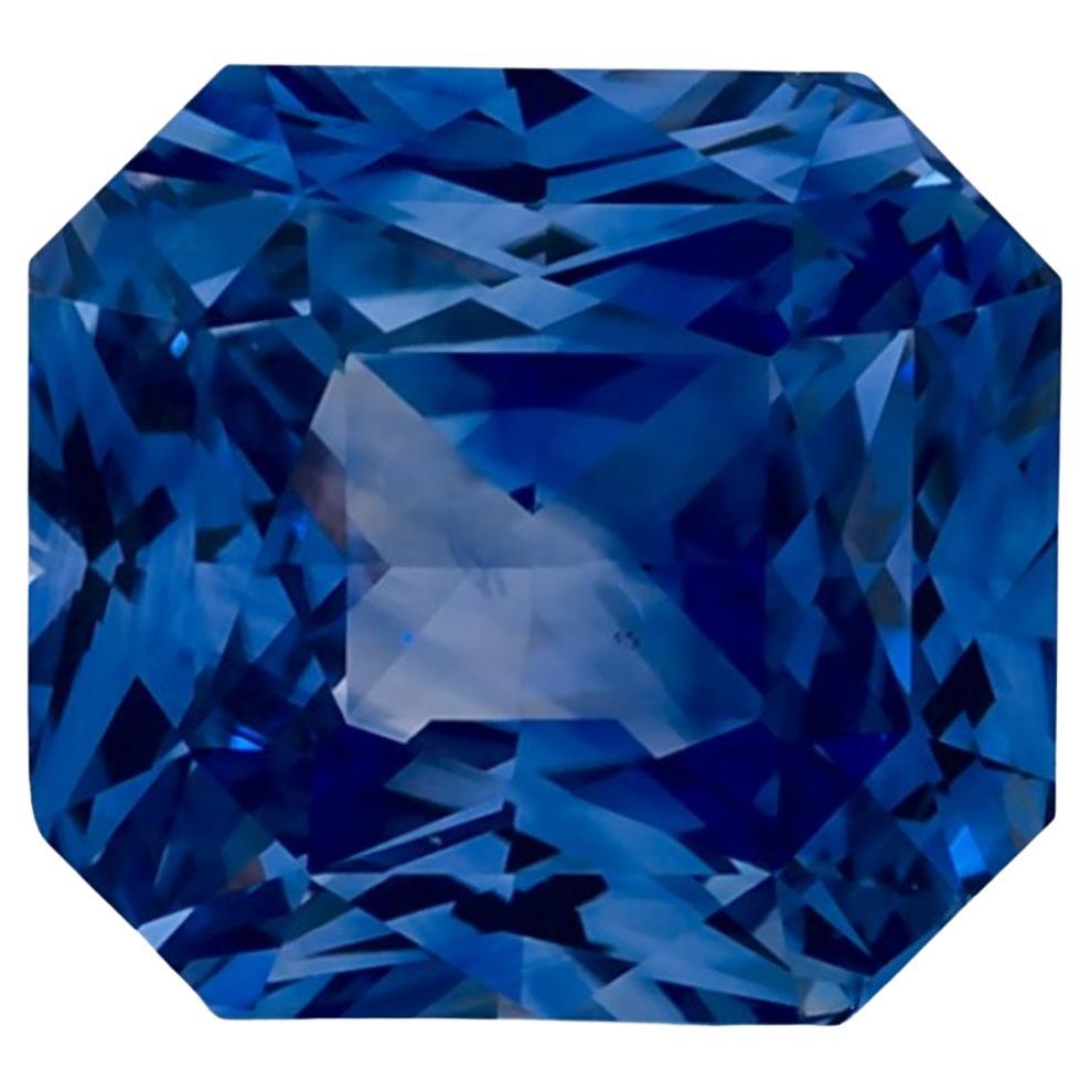 6,51 carati di zaffiro blu radiante certificato, gemma sciolta