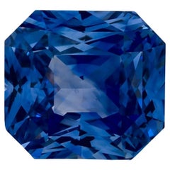 6,51 carati di zaffiro blu radiante certificato, gemma sciolta