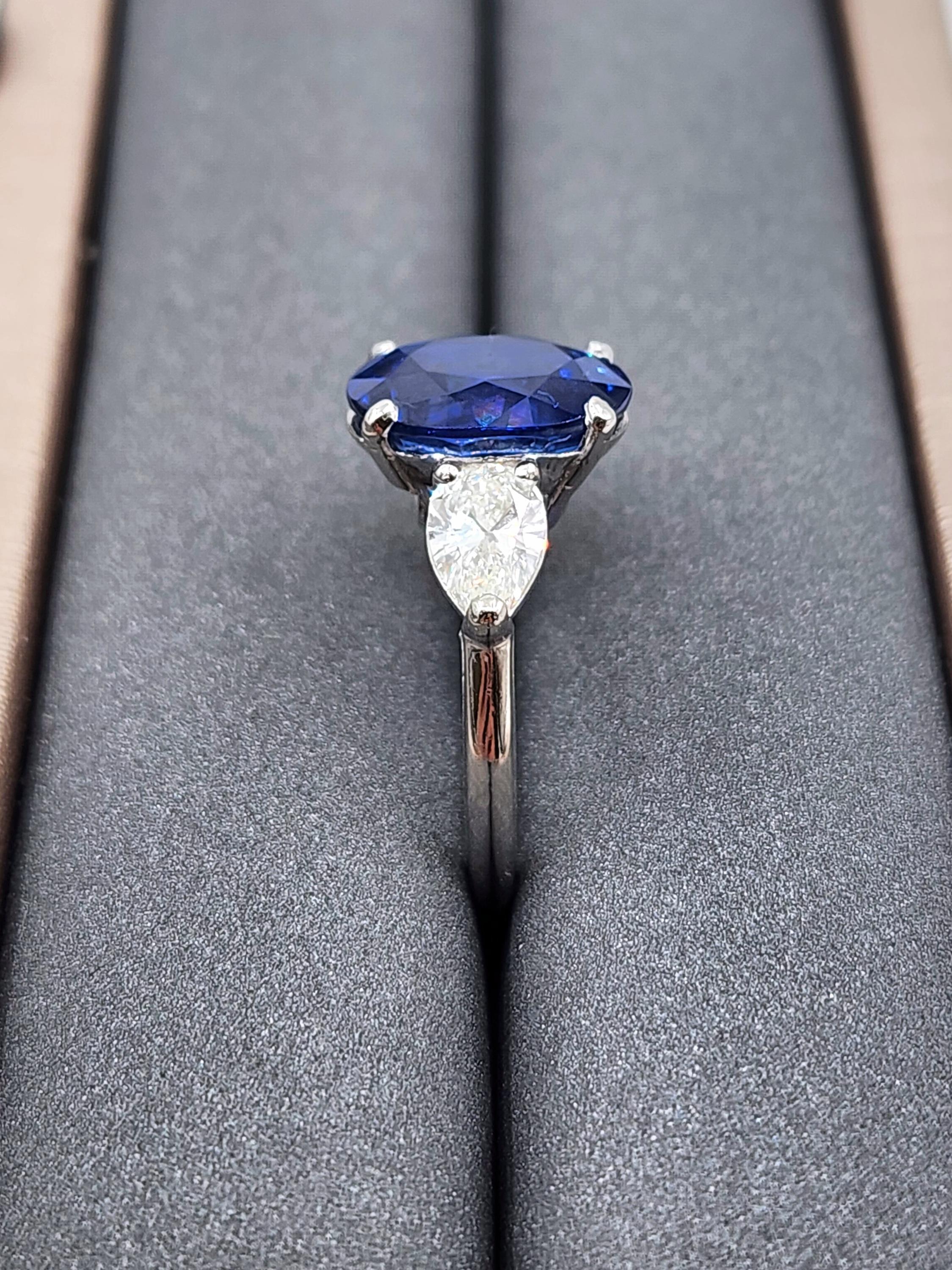 Women's or Men's 6.51 ct Diamond Sapphire Ring For Sale