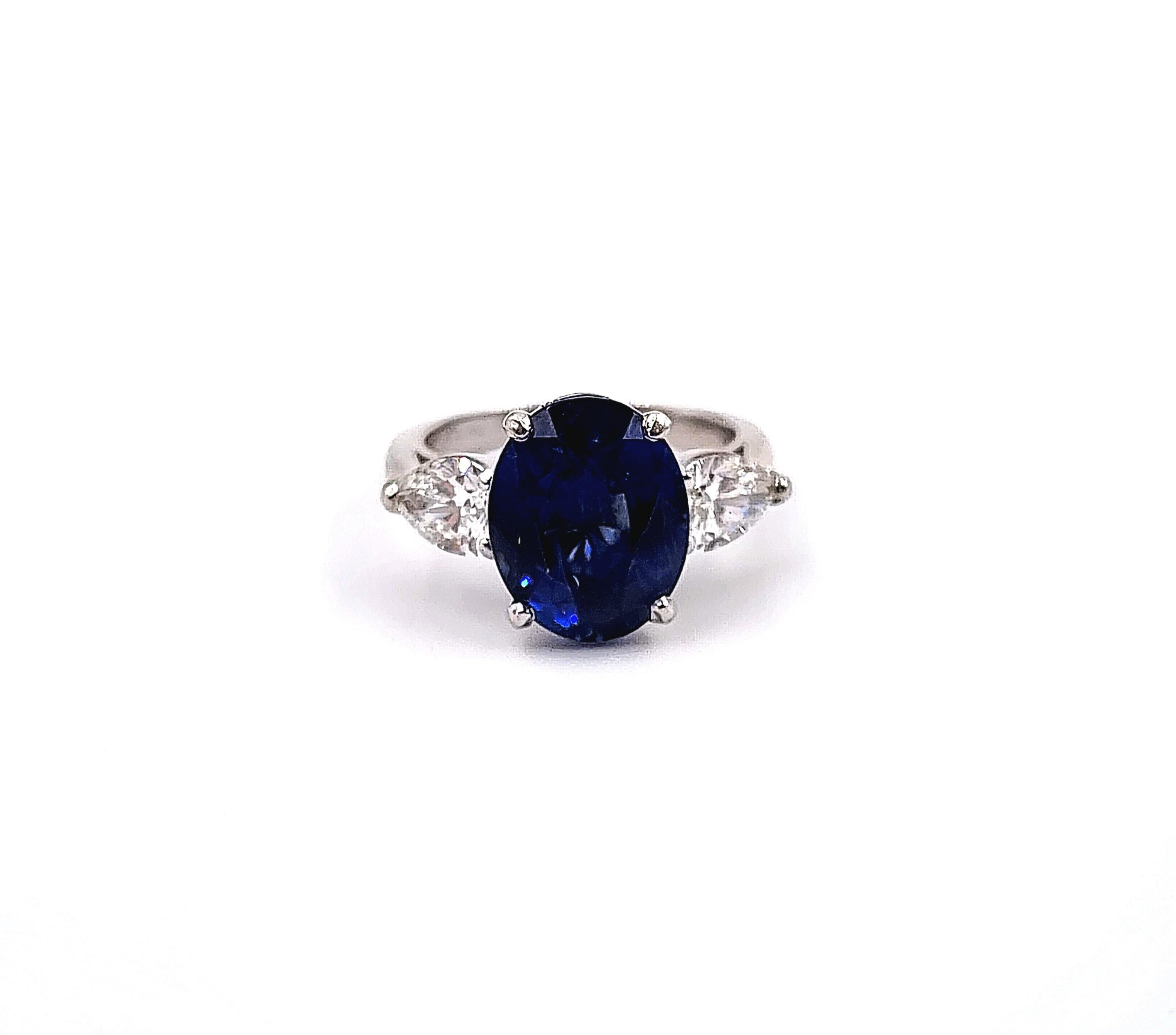 6.51 ct Diamond Sapphire Ring For Sale 2