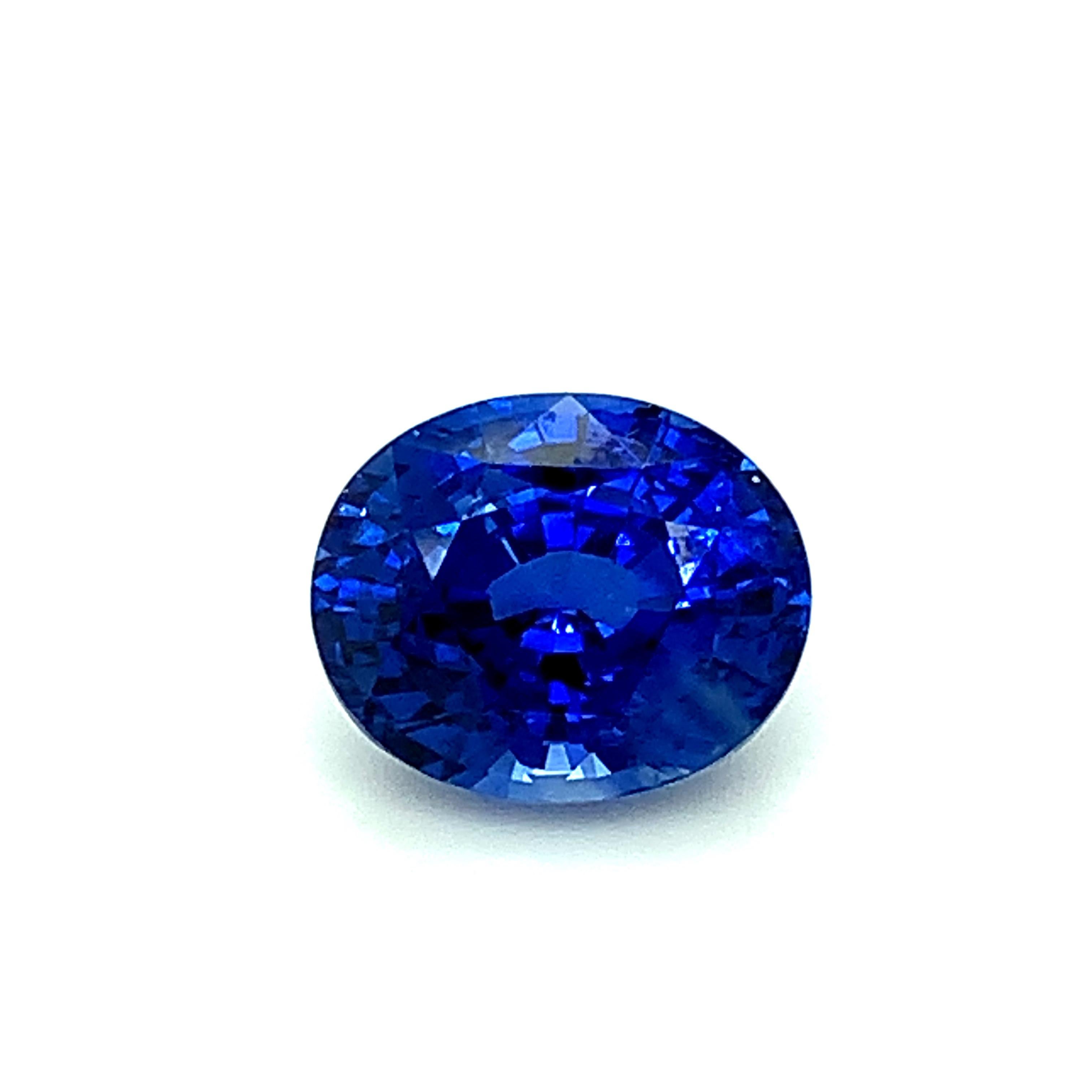 Artisan 6.52 Carat Blue Sapphire Oval, Unset Loose Gemstone, GIA Certified 