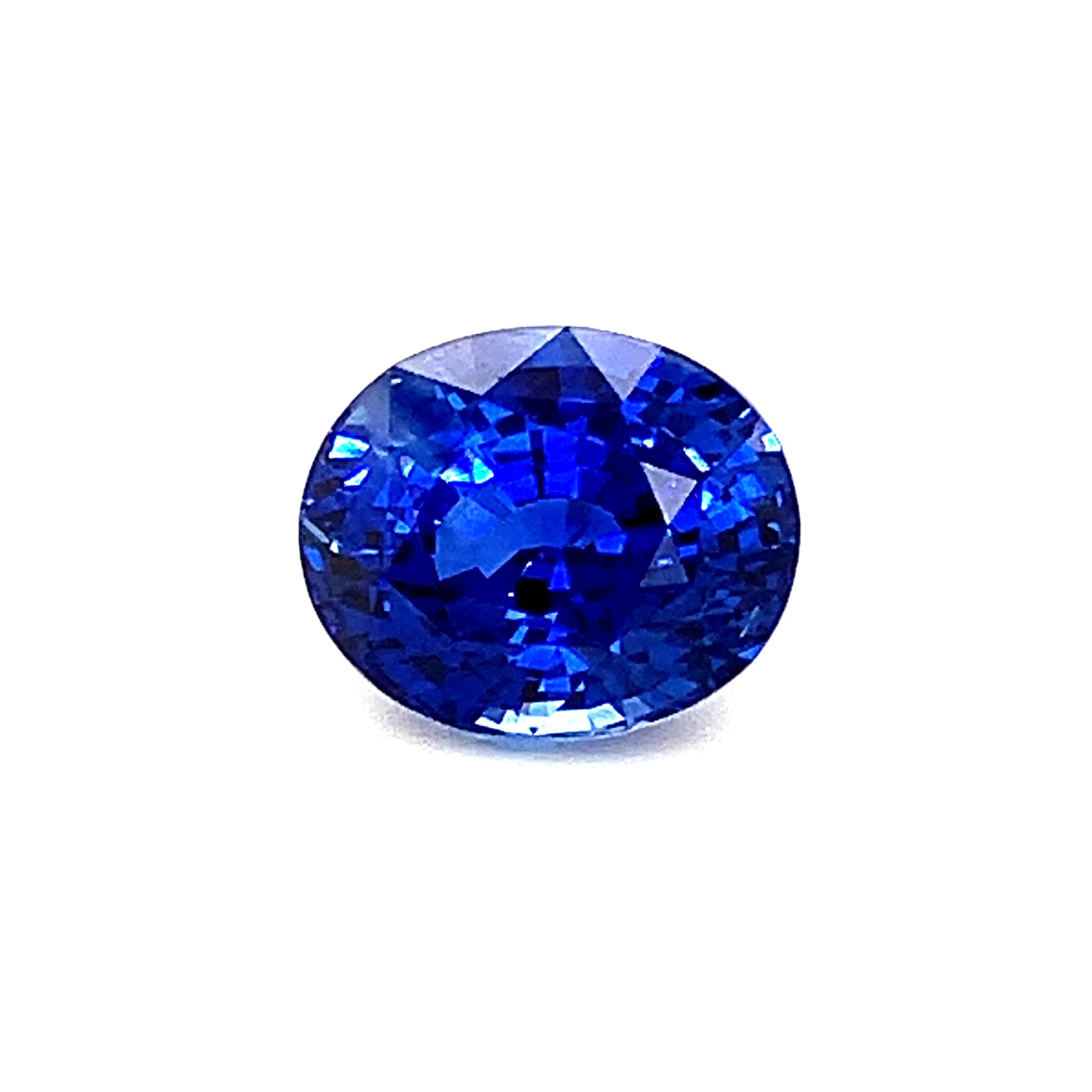 6.52 Carat Blue Sapphire Oval, Unset Loose Gemstone, GIA Certified  1