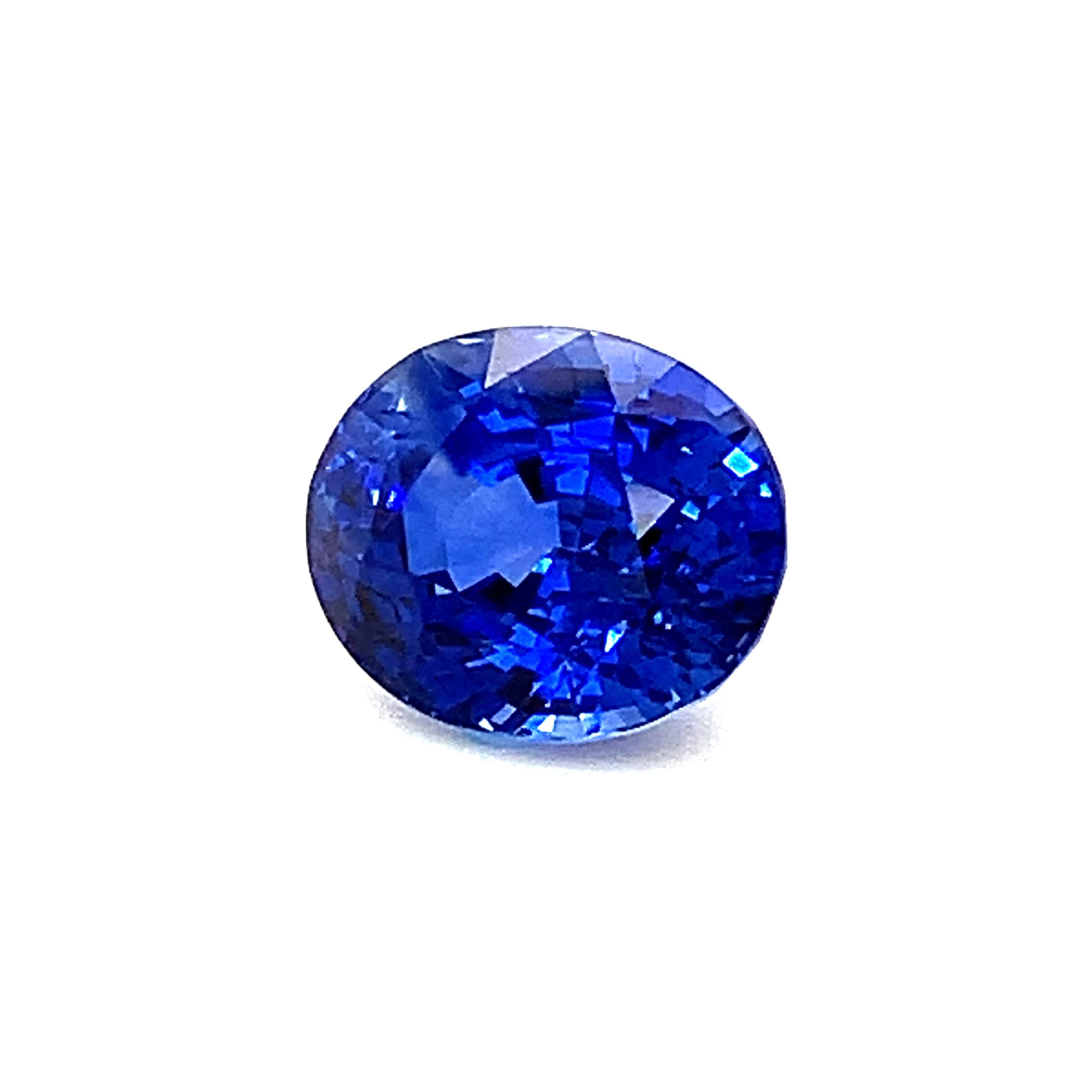 6.52 Carat Blue Sapphire Oval, Unset Loose Gemstone, GIA Certified  2