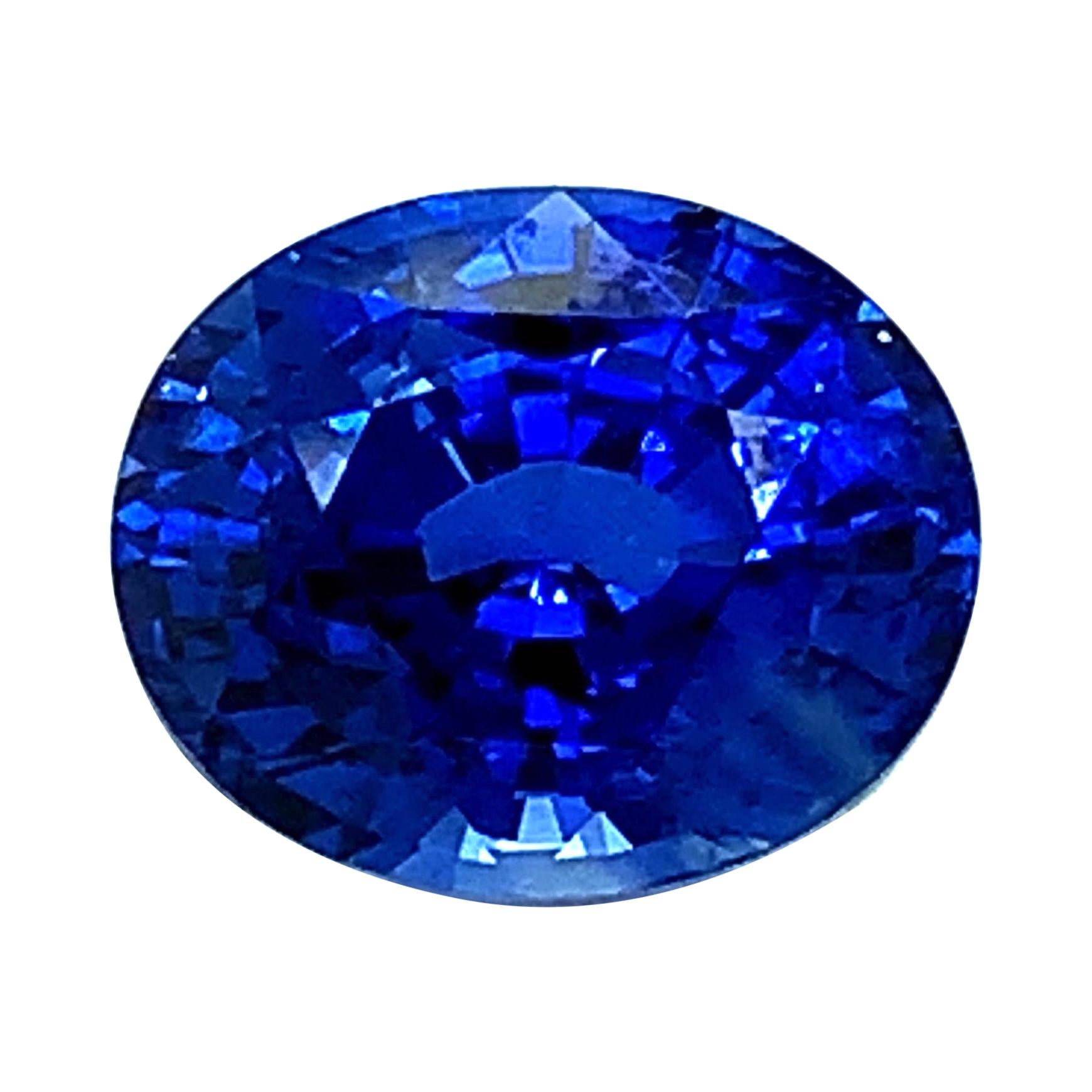 6.52 Carat Blue Sapphire Oval, Unset Loose Gemstone, GIA Certified 