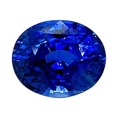 6.52 Carat Blue Sapphire Oval, Unset Loose Gemstone, GIA Certified 