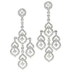 6.52 Carat Diamond Chandelier Earrings