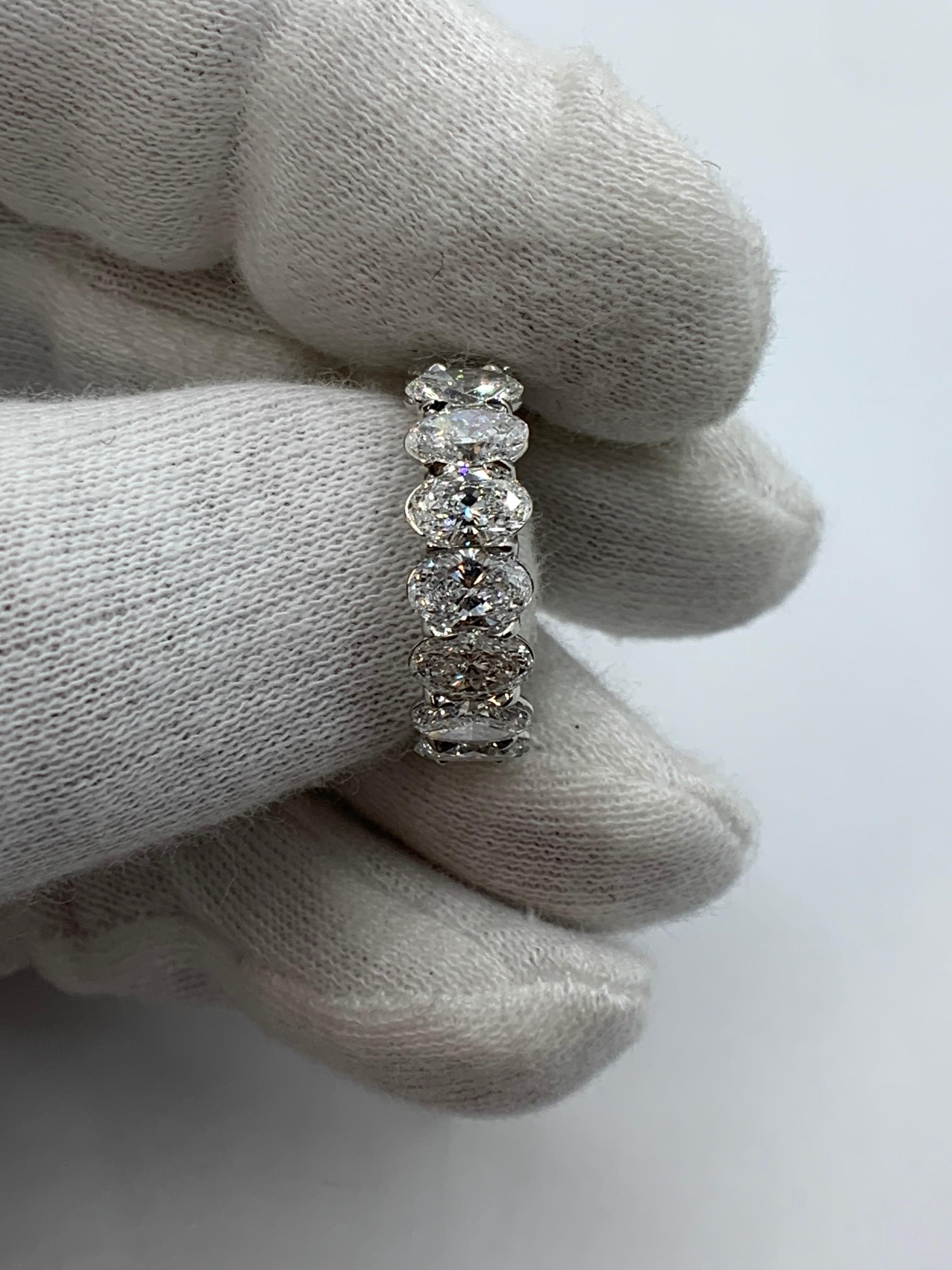 6.52 Carat Oval Diamond Eternity Band Ring In New Condition For Sale In New York, NY