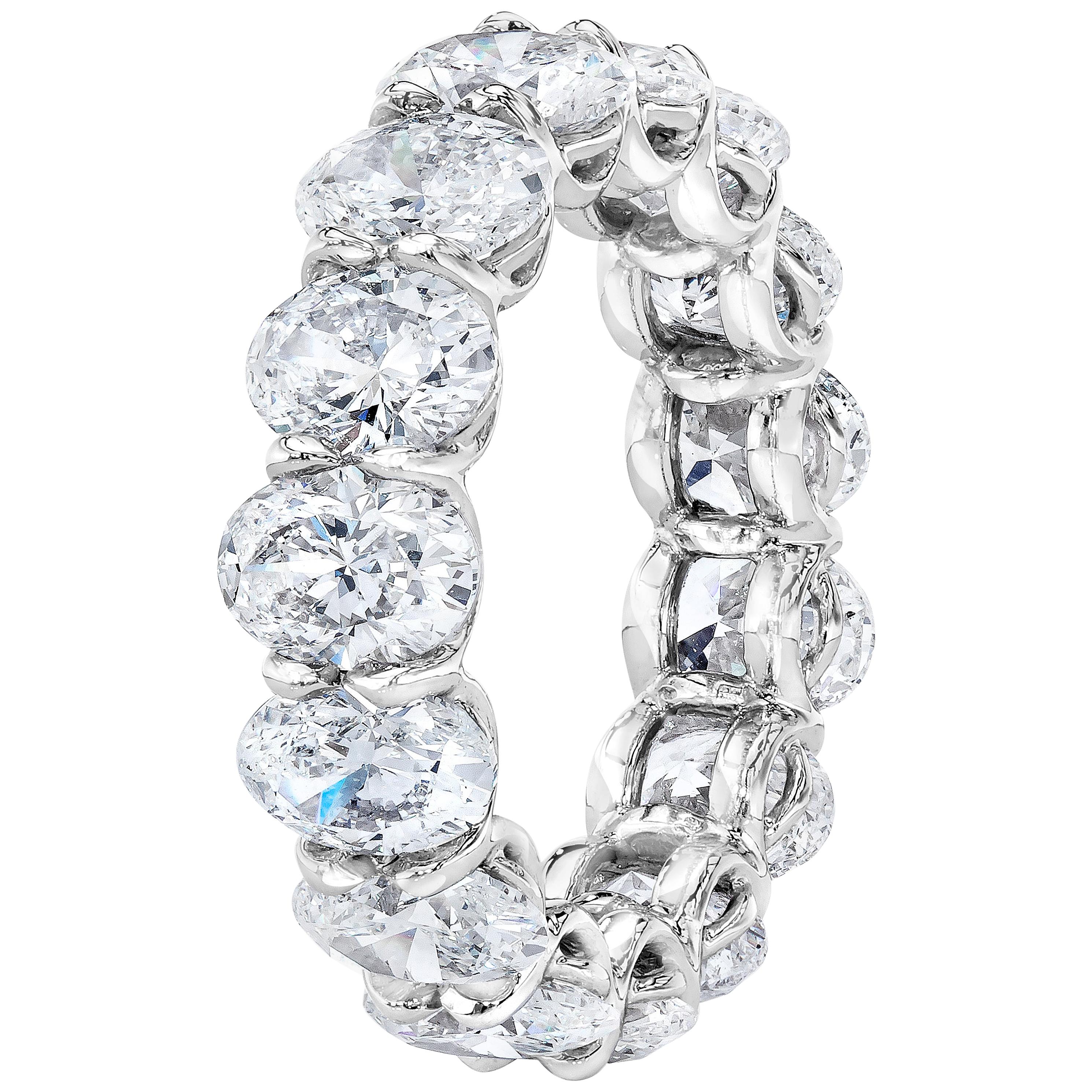 6.52 Carat Oval Diamond Eternity Band Ring For Sale