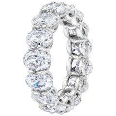 6.52 Carat Oval Diamond Eternity Band Ring