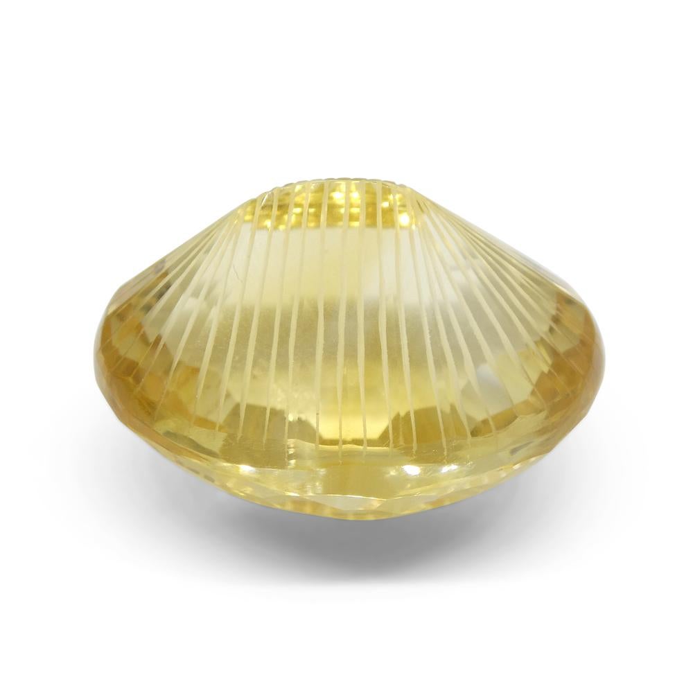 65.29ct Oval Yellow Honeycomb Starburst Citrine In New Condition For Sale In Toronto, Ontario