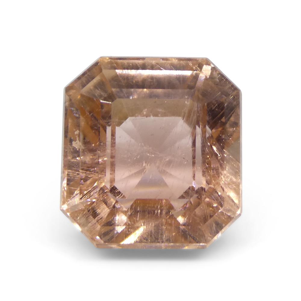 6,52 Karat rosa Turmalin im Smaragdschliff aus Brasilien 3