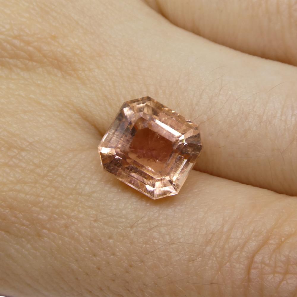 6.52ct Emerald Cut Pink Tourmaline from Brazil In New Condition For Sale In Toronto, Ontario