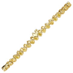 6.52ct Fancy Yellow Diamond Bezel Set Tennis Bracelet