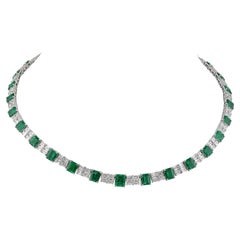 6.52cts Colombian Emerald & Diamond Gold Necklace  Spectra Fine Jewelry