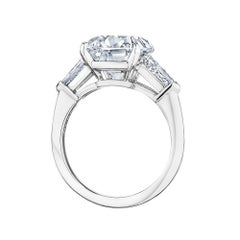 6.53 Carat Cushion Brilliant Type 1aB Platinum Diamond Vintage Engagement Ring