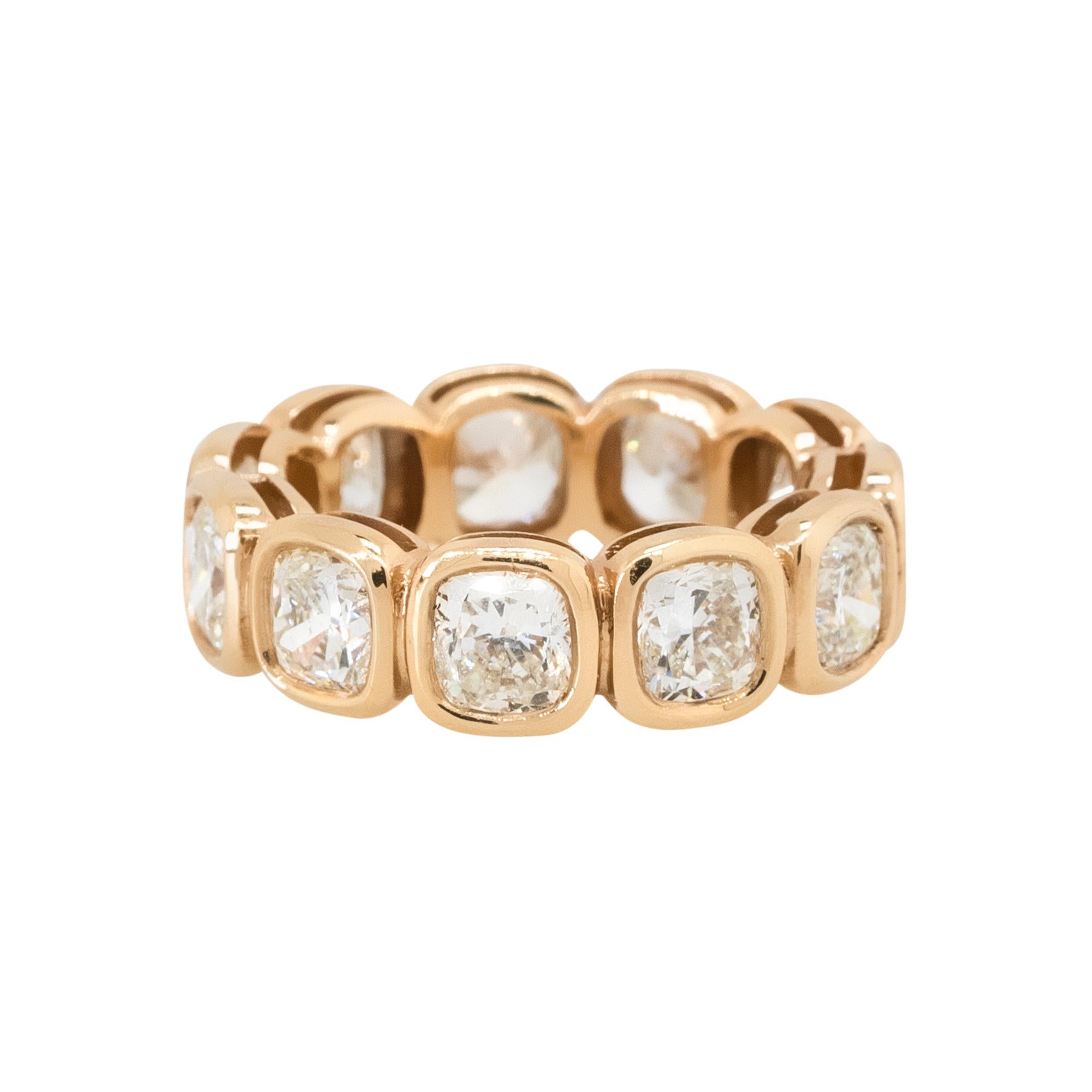 Nature 6,53 carati di diamanti taglio radiante con castone incastonato in una fascia a eternità da 18 carati In magazzino In condizioni ottime in vendita a Boca Raton, FL