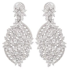 6,53 Karat SI Reinheit HI Farbe Birnen-Diamant-Ohrhänger 18 Karat Weißgold