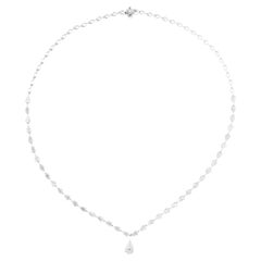 6.53 Carat SI/H Pear Brilliant Cut Diamond Necklace 18 Karat White Gold Jewelry