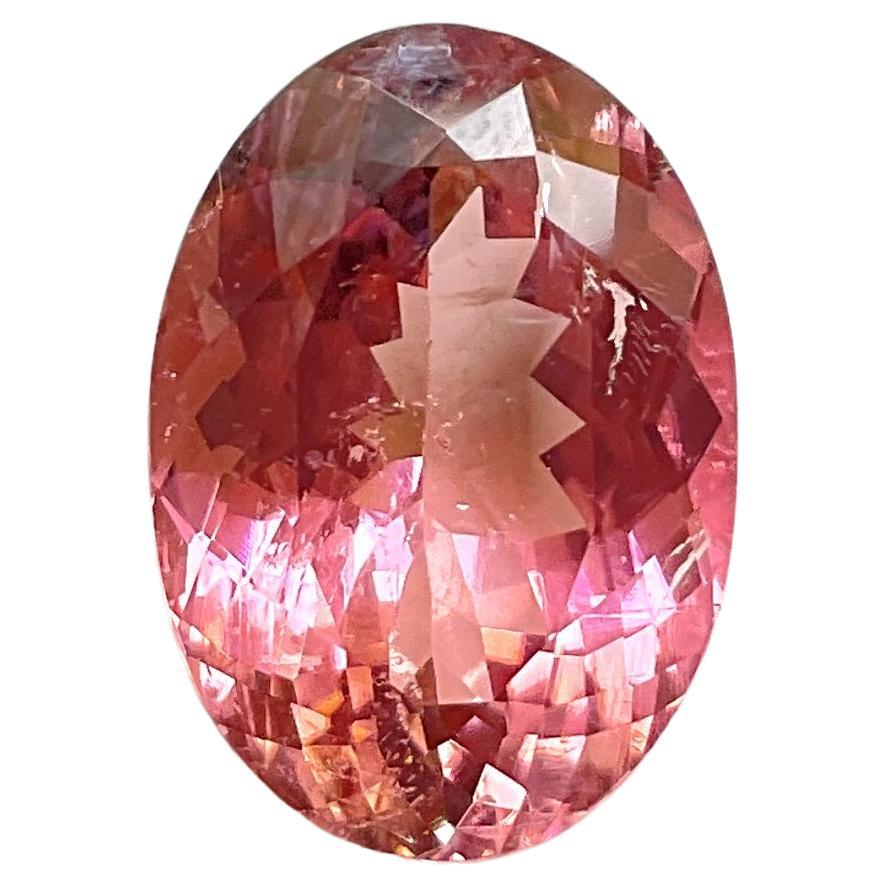 6.53 Carats Pink Tourmaline Oval Faceted cut stone Fine Jewelry Natural Gemstone For Sale