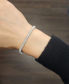 Bracelet de tennis en diamant taillé en princesse de 6,53 ct